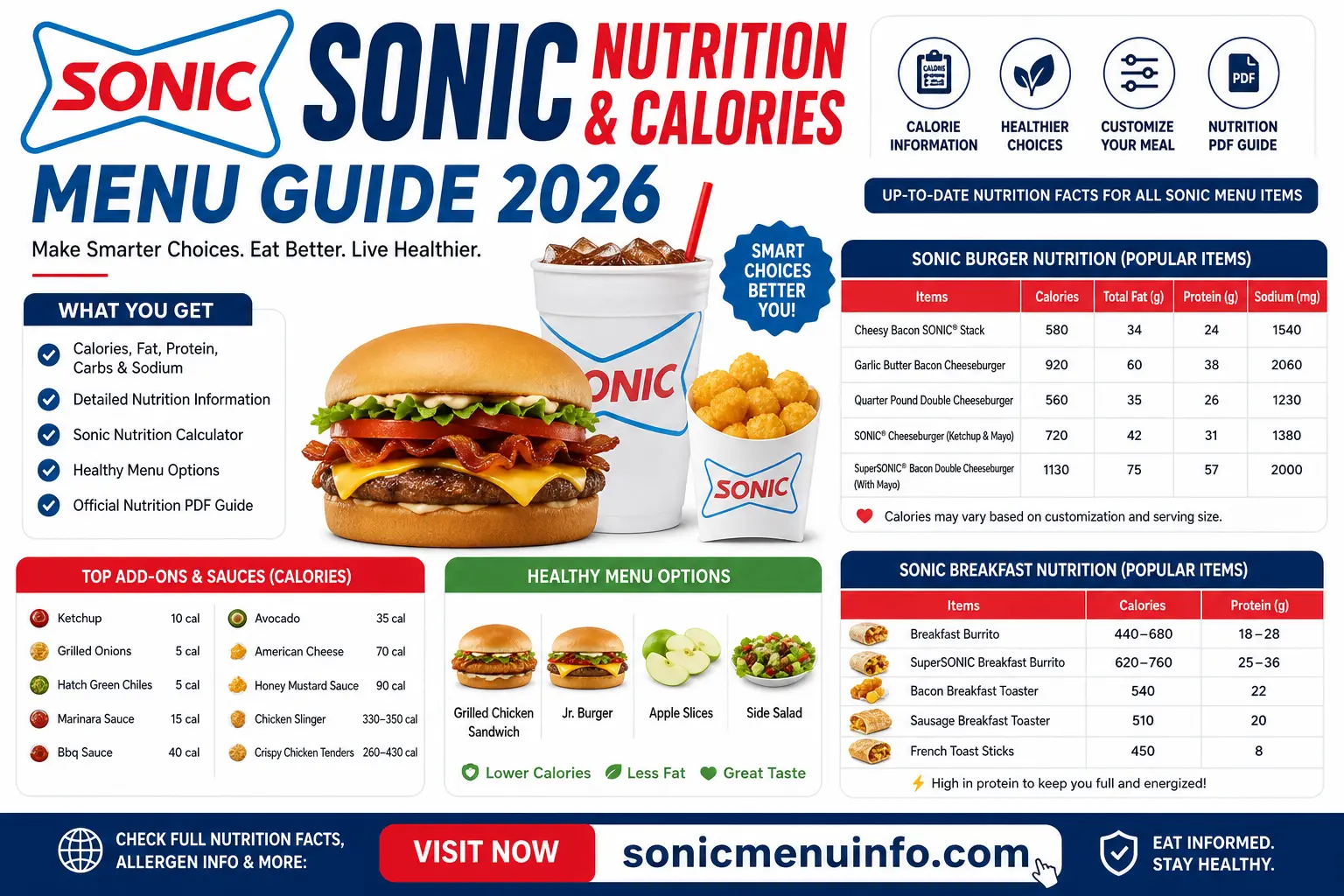 Sonic Nutrition And Calories Menu Guide 2026